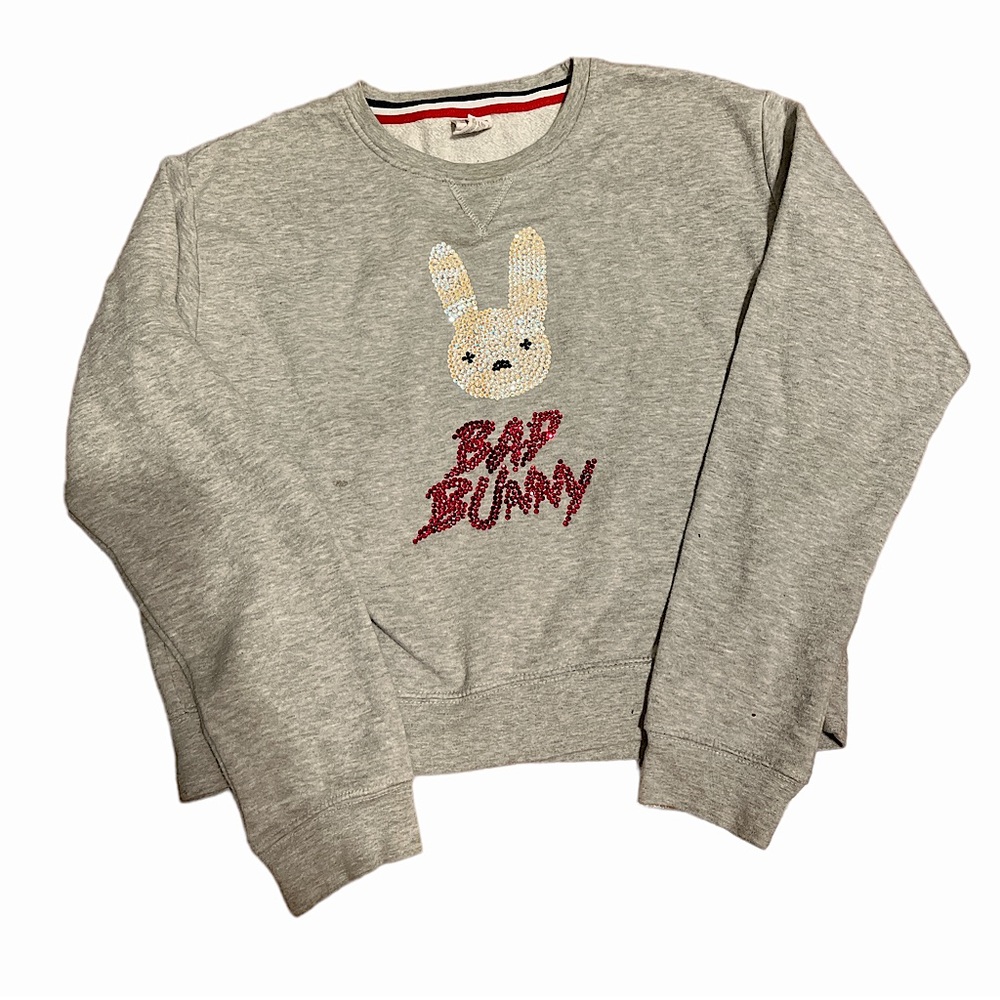 BAD BUNNY Hand placed Swarovski crew neck sweater